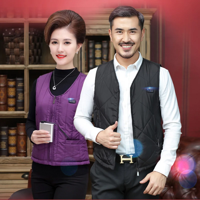 

Smart electric sweater heating vest women USB far infrared charging to keep warm three-speed silicone temperature heated Jacket