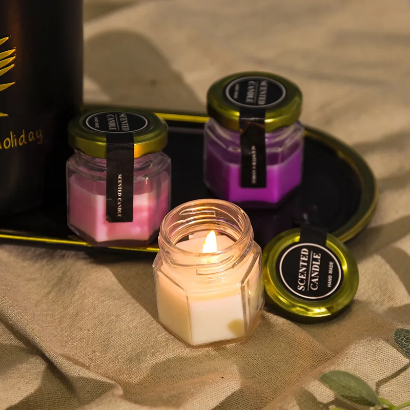 Ароматическая свеча Aromeasy 60 г из медового стекла растительный и минеральный воск