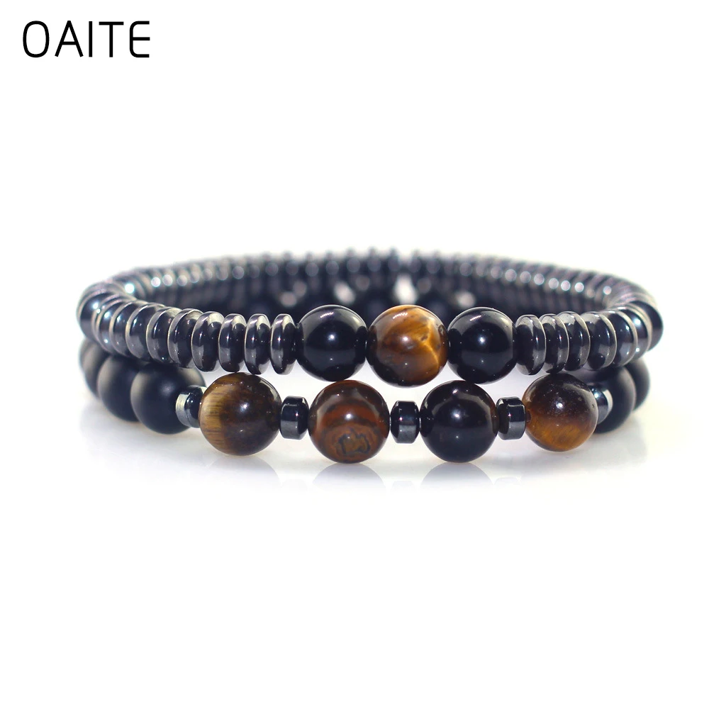 OAIITE 2 шт./компл. натуральный тигровый глаз бисер и классические матовые камни из