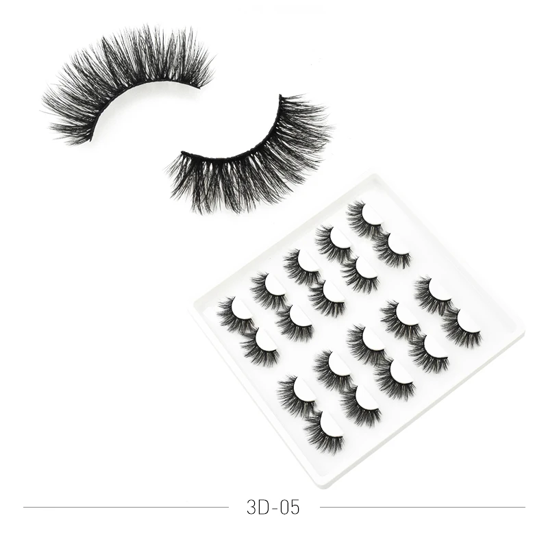 10pair 05 Новинка; 1/16/18 пар норковые ресницы 3D накладные ресницы толстые перекрестными Макияж ресницы для наращивания, натуральные объемный Мягкий Поддельные ресницы - Цвет: 10pair 05
