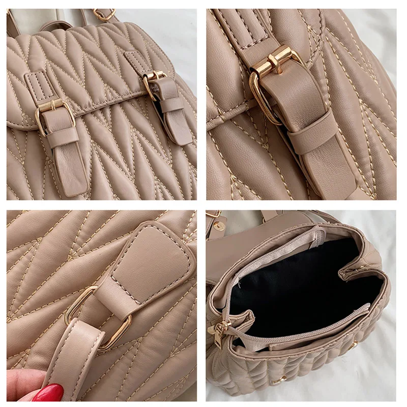 

Women Leather Fashion Backpack Small Designer Shoulder Bag Ladies Rucksack Travel Backpacks Mini School Bag for Teenage Girls