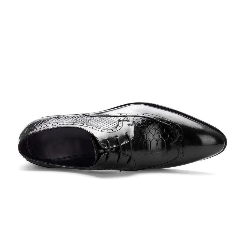 С рисунком под змеиную кожу Туфли платье с острым носком в Оксфордском стиле