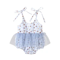2021 new baby girl strapless jumpsuit spliced mesh baby crawling suit one piece jumpsuits baby romper