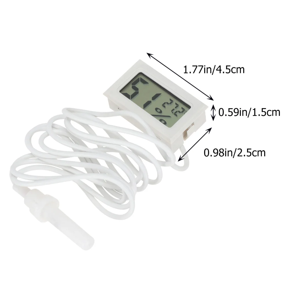 

5pcs Wire Humidity Gauge Meter Mini Indoor Outdoor LCD Hygrothermograph