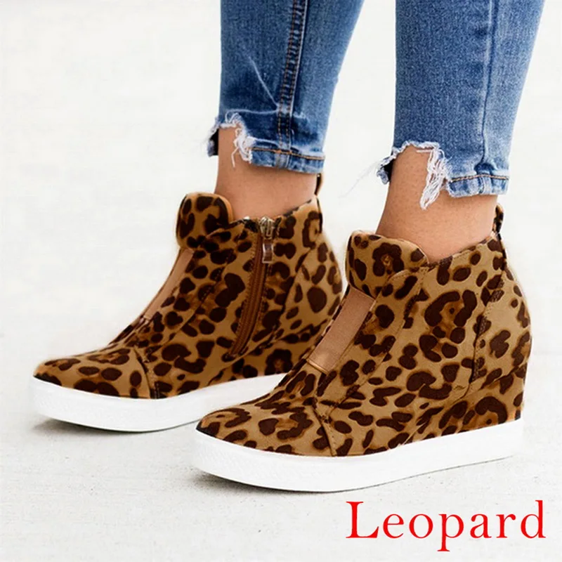 leopard MoneRffi г., зимние ботинки на платформе женские ботинки очень теплая зимняя повседневная обувь женские ковбойские ботильоны для женщин 11 видов цветов - Цвет: leopard