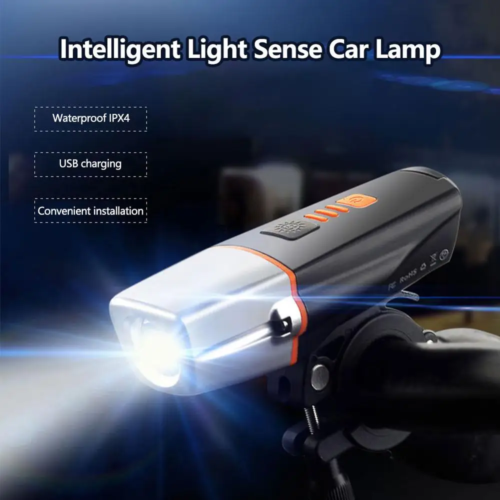 

Mountain Bike Headlight USB Rechargeable Super Bright Night Riding Tool Bicycle Front Light lamp Flashlight Lantern