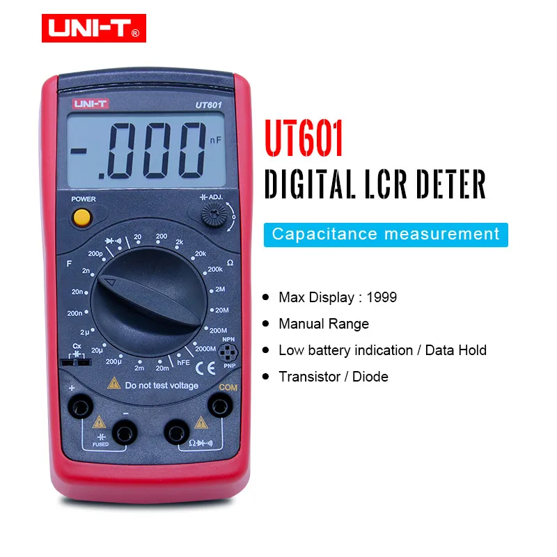 

UNI-T UT601 Digital Capacitance rel meter Ohmmeters Capacitor Resistor w/Diode & Continuity Buzzer