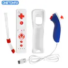 Пульт дистанционного управления для Nintend Wii Nunchuck Nunchuk, силиконовый чехол с датчиком движения, 2 в 1