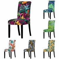 chair cover plant leaves spandex stretch dining chair seat cover removable washable kitchen party chair slipcover protector