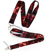 lx884 black grass anime lanyard for keys mobile phone usb id card badge holder keychain neck straps diy hang rope cool gifts