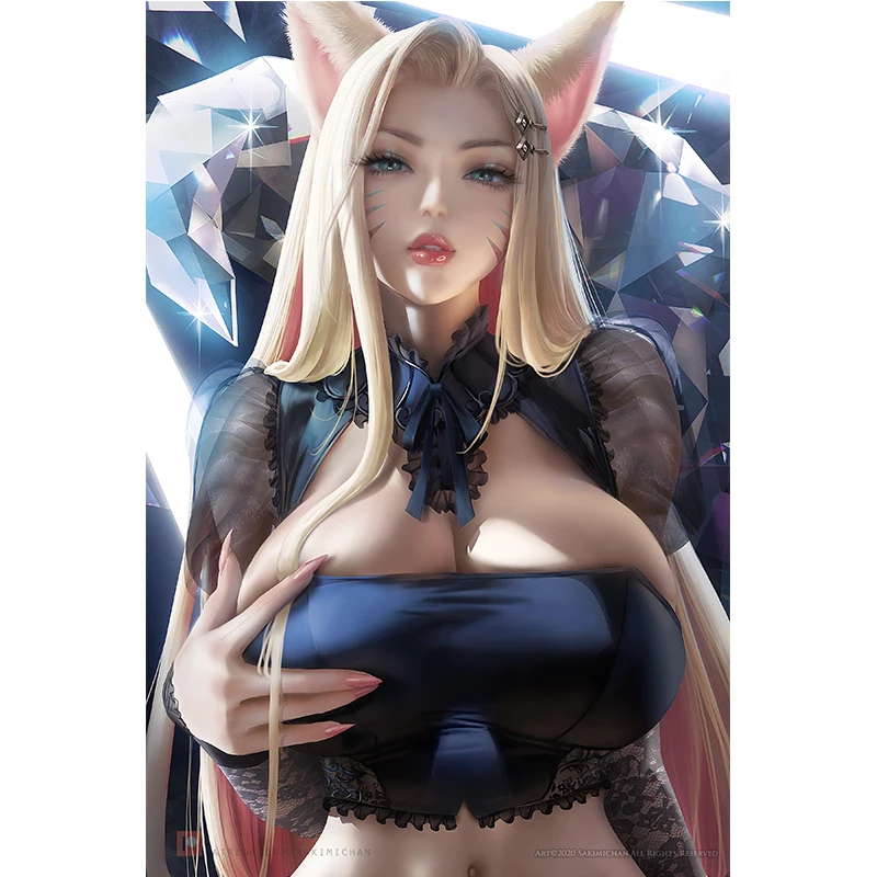 

Custom Print Game LOL KDA Ahri Sexy Anime Girl Art Posters HD Wall Art Canvas Painting for Living Room Home Decor Picture
