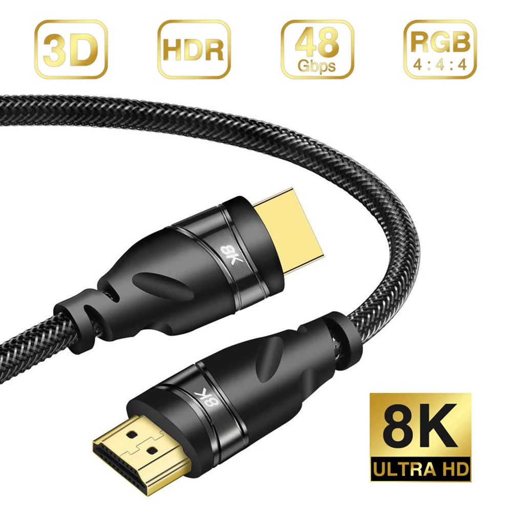 Высокоскоростной кабель HDMI 8K 48 Гбит/с при 60 Гц 7680P Dolby Vision HDCP 2 4:4:4 HDR eARC совместимый