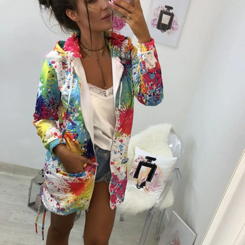 Пальто куртки модная верхняя одежда с принтом толстовка капюшоном пальто для