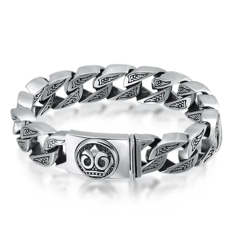 

S925 Sterling Silver Charm Bracelet 2021 Popular Eternal Vine Totem Horsewhip-Chain Pure Argentum Amulet Bangle Jewelry for Men