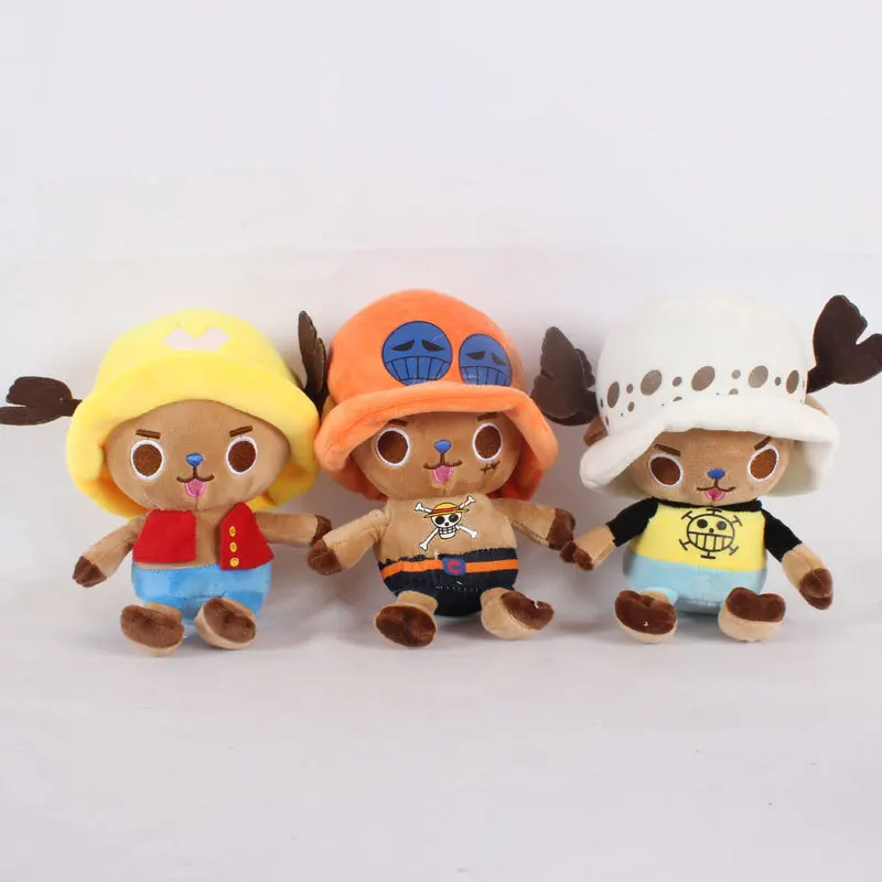 

3pcs/lot 22cm Anime Chopper Cosplay Luffy Ace Law Plush Stuffed Doll Toy