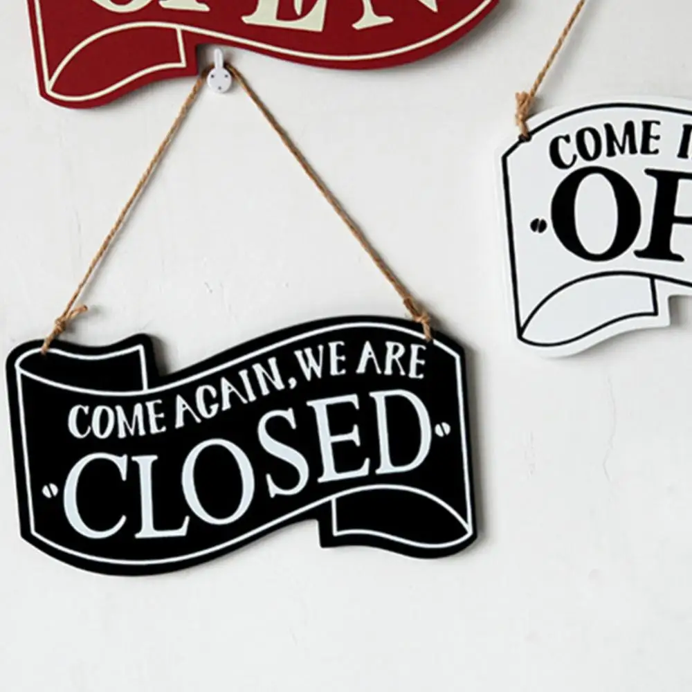 Double-sides Wall Modern Art Creative Store Decoration Door Indoor Hanging Sign Open/Closed | Дом и сад