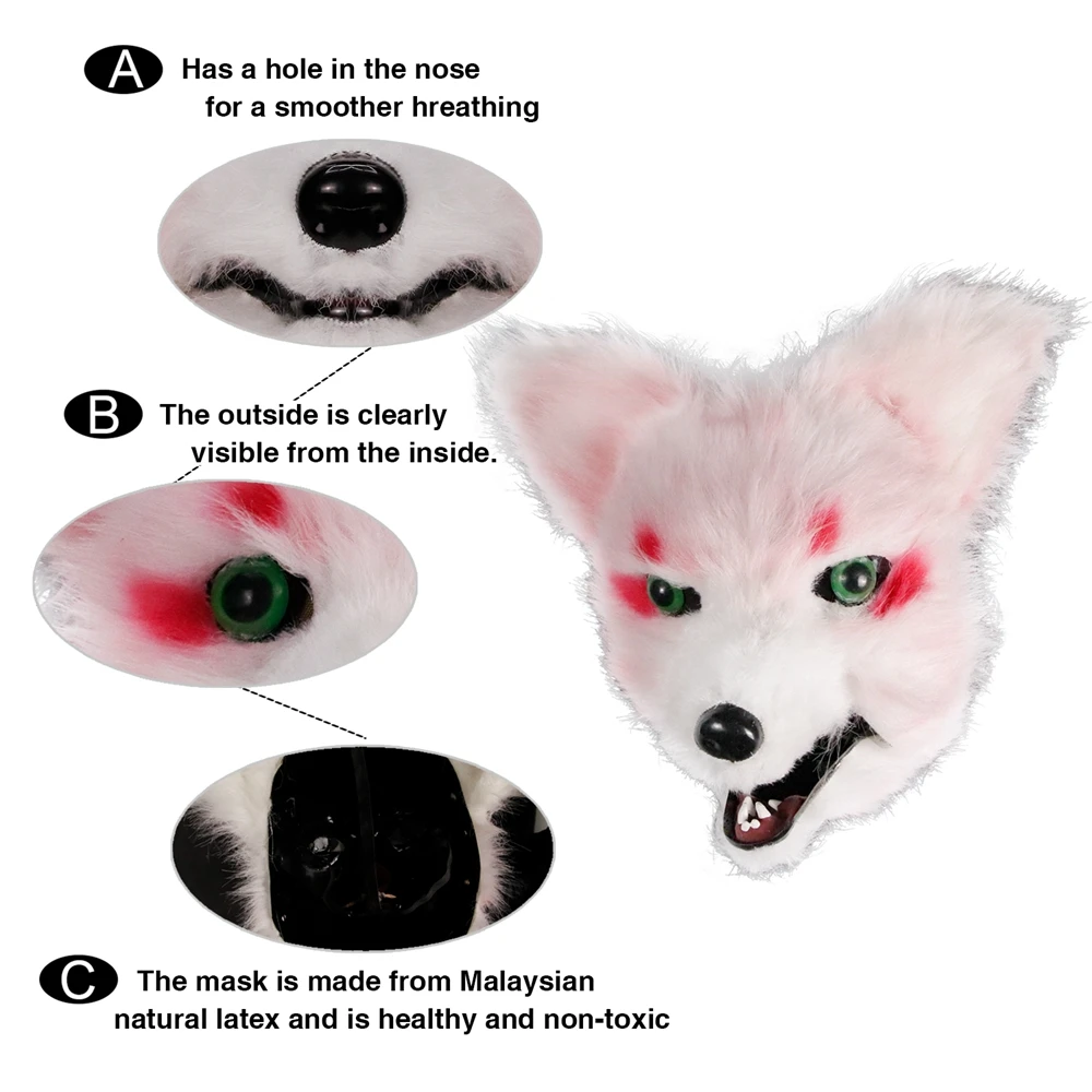 

Waylike Halloween Pink Fox Mask For Women Masquerade Halloween Party Supplies Pink Cosplay Mask