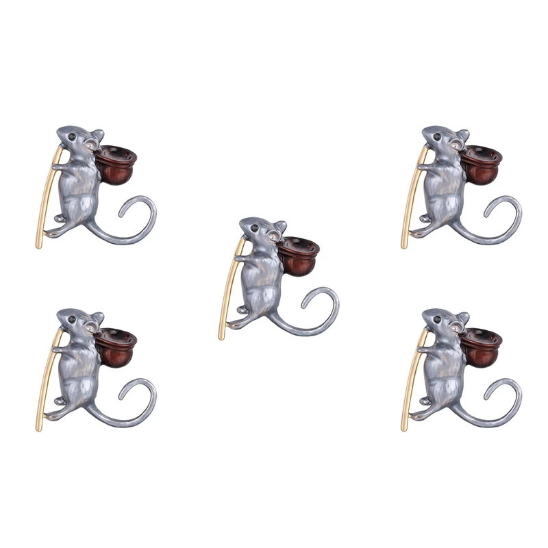 

5Pcs Animal Shape Pin Brooch Little Mouse Zodiac Jewelry Jewelry