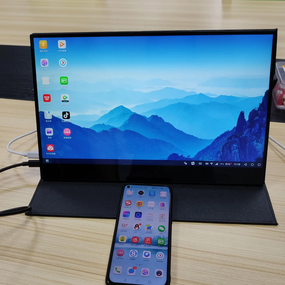 Сенсорный монитор 13 3 дюйма 4K Type c поддержка ПК ноутбука смартфона TNT Huawei EMUI для