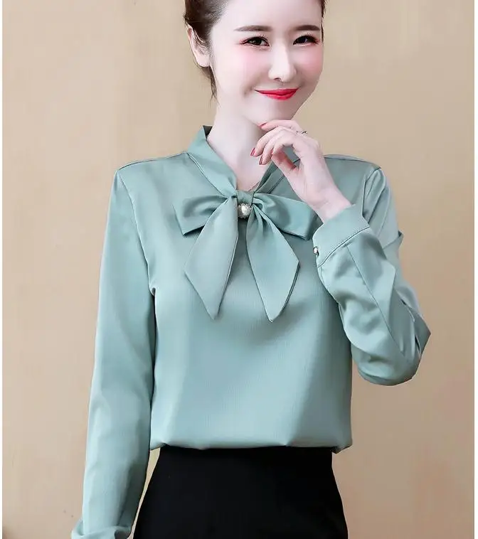 

2020 Women in spring and autumn with New style fashion Long sleeve round collar shirt