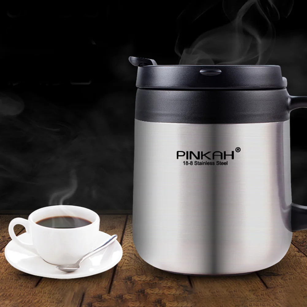 340 460 мл дорожная вакуумная Изолированная офисная чашка с ручкой кружка для кофе