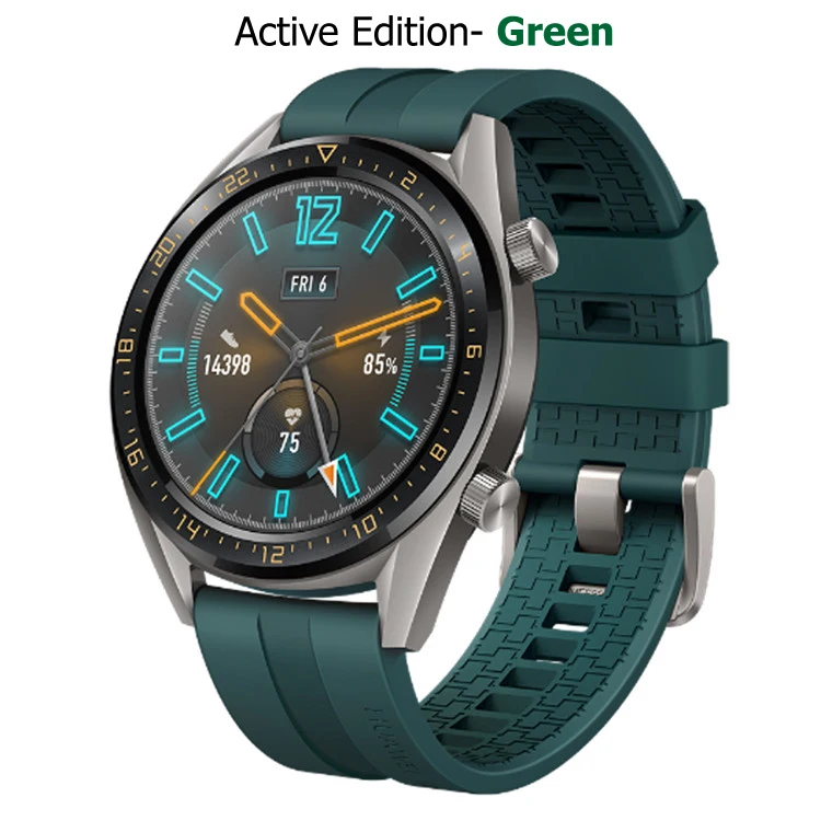 Active Green HUAWEI WATCH GT Active Edition умные спортивные часы 1,3" AMOLED цветной экран Heartrate gps для плавания, бега, велоспорта, сна - Цвет: Active Green