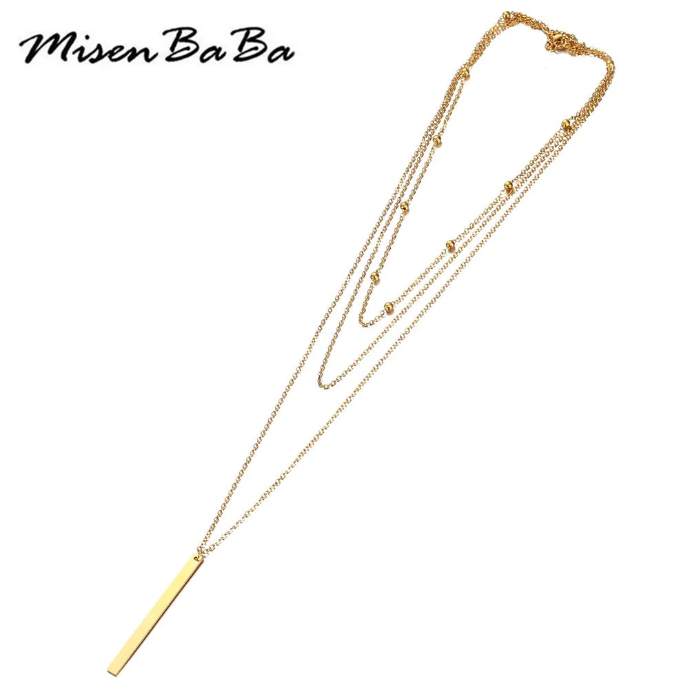 Нержавеющая сталь многослойные ожерелья для женщин и девочек подвеской