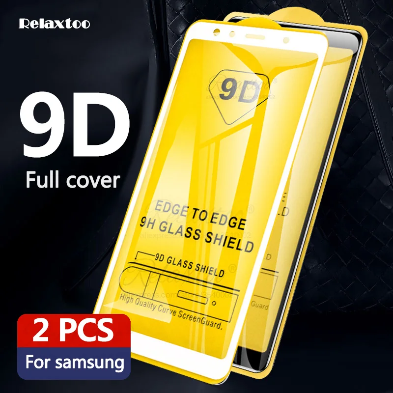 2 шт 9D изогнутое закаленное стекло для samsung Galaxy J4 J6 Plus A6 + 2018 Защитное экрана A7 A750
