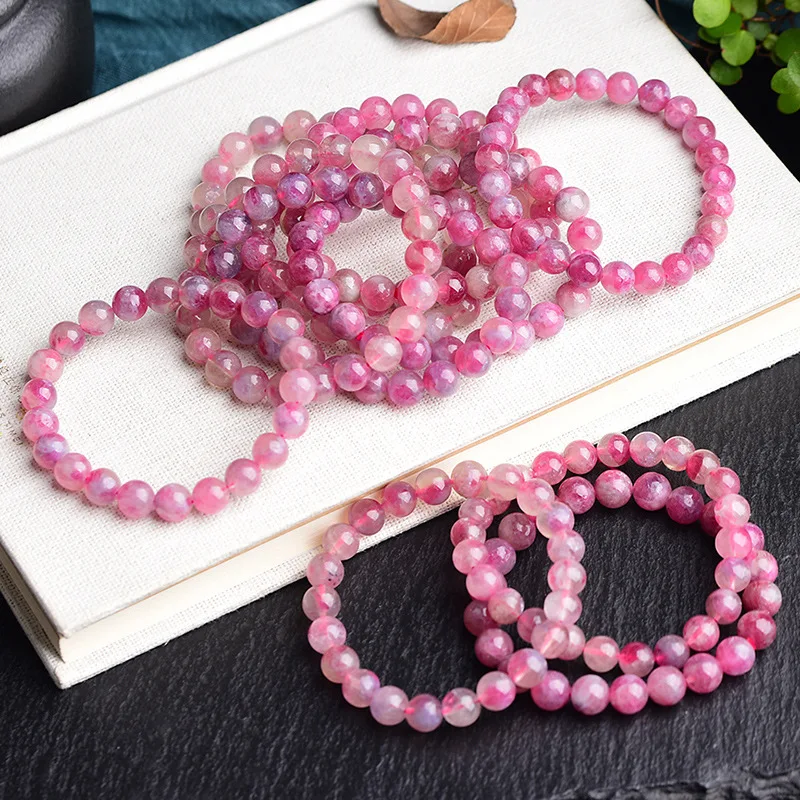

JoursNeige Plum Blossom Red Tourmaline Natural Stone Bracelets Lucky for Women Girl Gift Fashion Crystal Bracelet Jewelry