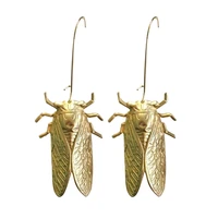 retro egyptian big insect bug cicada revival art deco drop dangle earrings diva funny runway girl fancy dress orecchini jewelry
