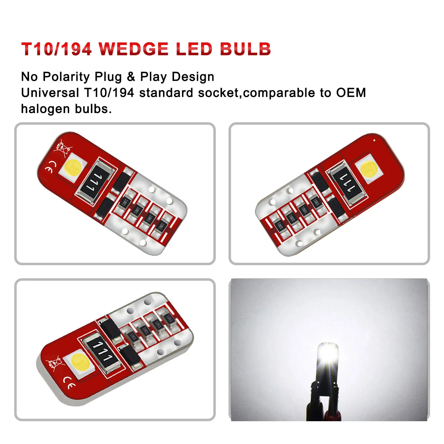 Светодиодный светильник T10 W5W Canbus 10 шт. без ошибок для Renault Clio Megane 2 3 Scenic2 Duster Capture Logan