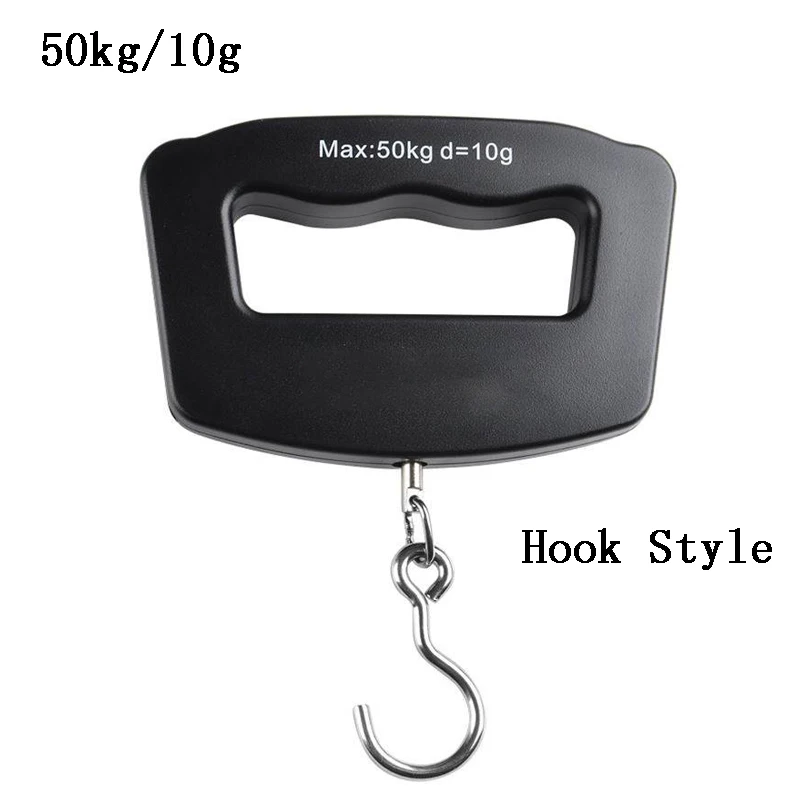 Black Hook Style Urijk 50 кг 10 г электронное взвешивание весы для багажа Портативный мини цифровой ручные рыбные ручные весы с крючком светодиодный дисплей баланс - Цвет: Black Hook Style