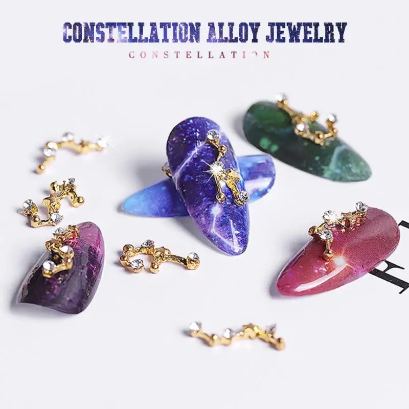 Стразы для ногтей из сплава 3D 12 элементов в форме созвездия аксессуары дизайна
