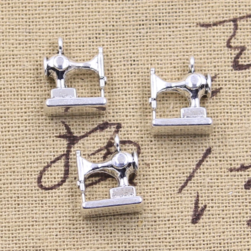 8pcs Charms Sewing Machine 15x12mm Antique Making Pendant fit Vintage Tibetan Bronze Silver Color DIY Handmade Jewelry - купить по