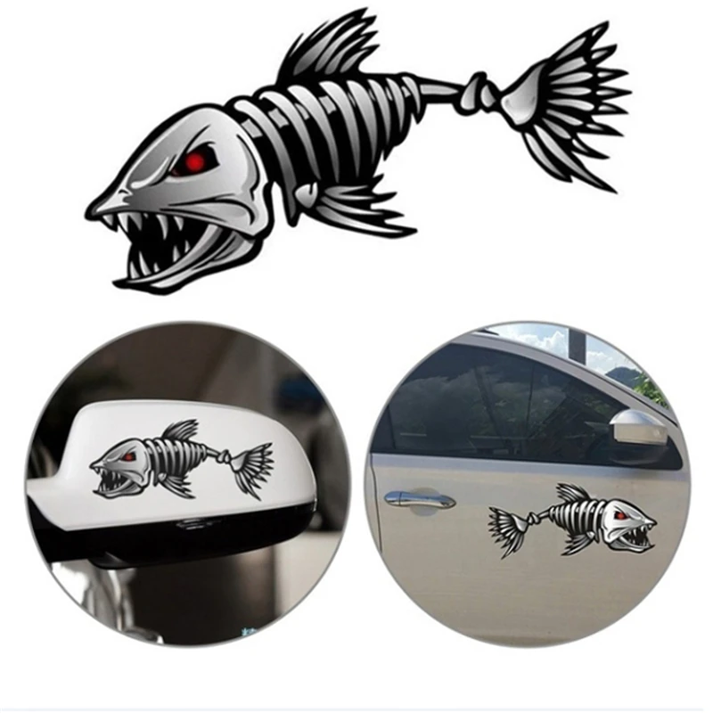 

1 Pair 3D Car Sticker Waterproof Cartoon Animals Window Body Decal Sticker Skeleton Shark Truck Motor Reflective Warning Decal