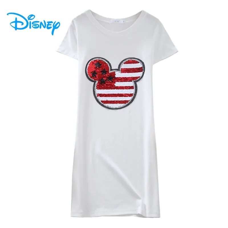 Мини-платье женское летнее с круглым вырезом коротким рукавом и блестками |