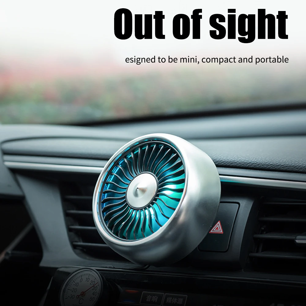 

3 Gears Wind Speed Gradient Color Auto Desktop Fan Usb Atmosphere Light Car Back Seat Fan Portable Air Cooling Fan