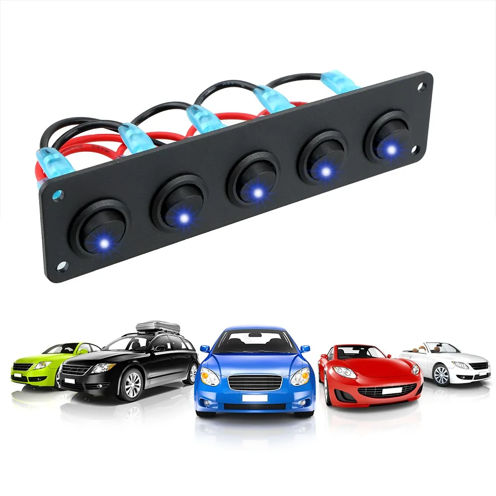 

Toggle Switch Panel Toggle Rocker Switch Panel -25℃-80℃ 15amp Max 5Gang