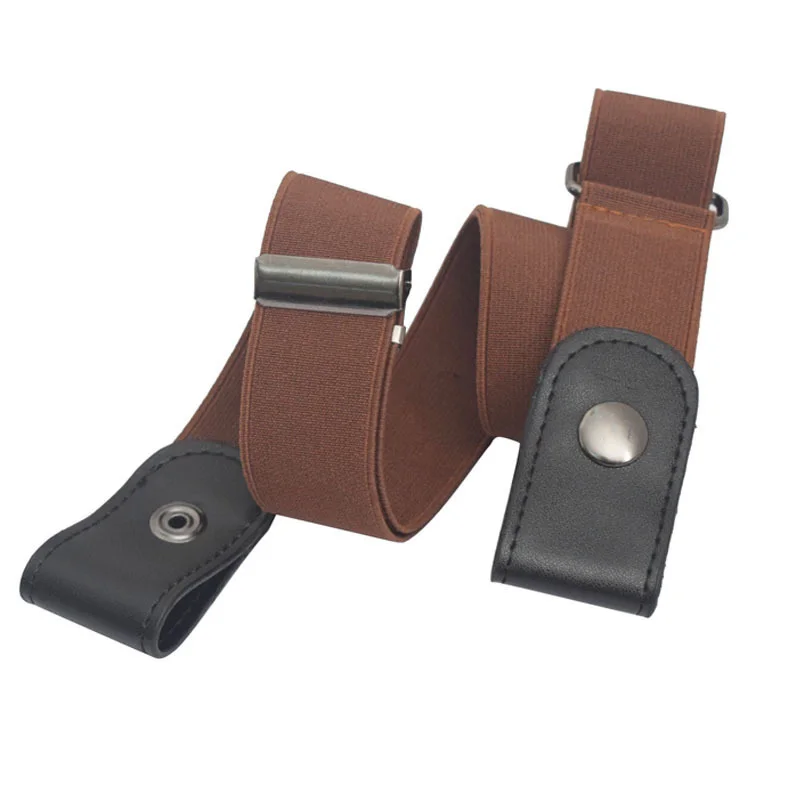 Ремень без пряжки для мужчин и женщин эластичный пояс джинсов брюк платьев