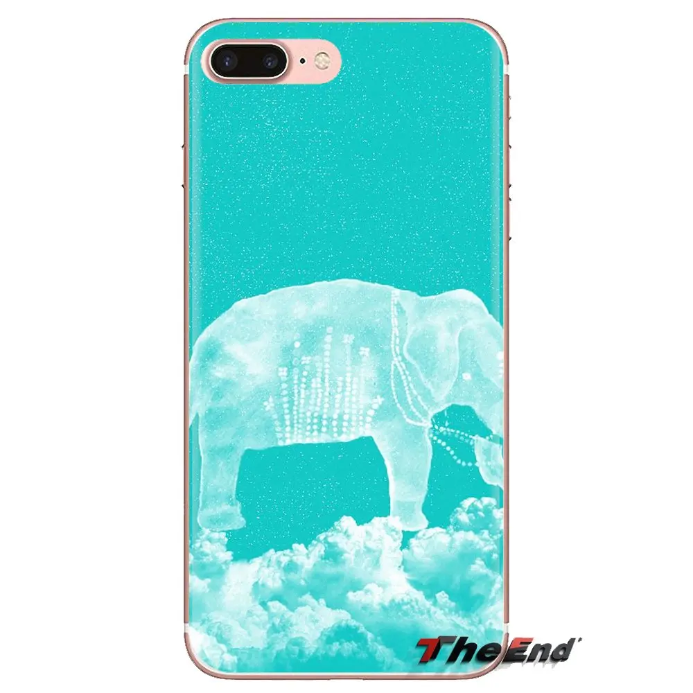 Housing Luxury Mint and Grey Elephants Art For Samsung Galaxy S2 S3 S4 S5 MINI S6 S7 edge S8 S9 Plus Note 2 3 4 5 8 Coque Fundas |