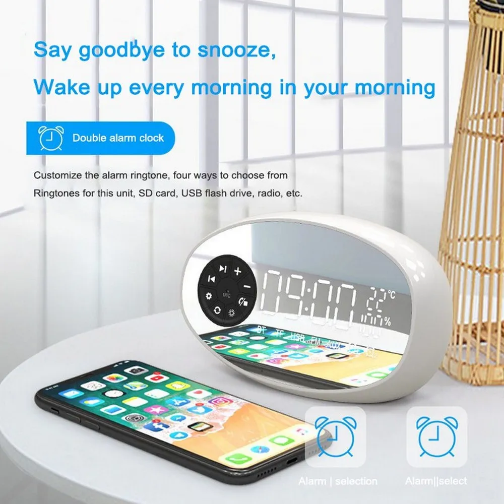 Цифровой светодиодный Будильник с функцией повтора настольные часы измерения