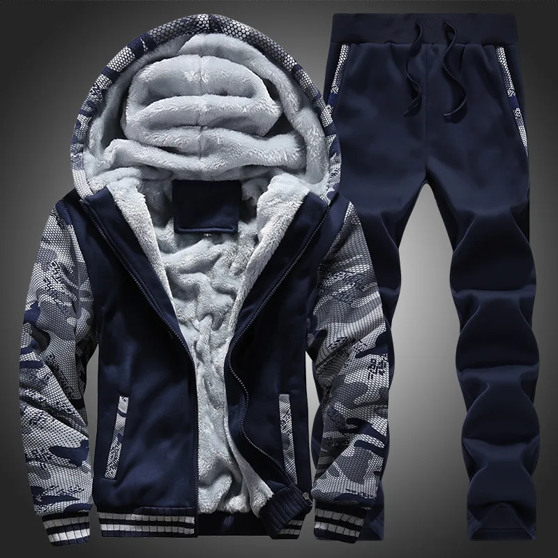 Мужской бархатный кардиган с капюшоном черный утепленный джоггерный костюм