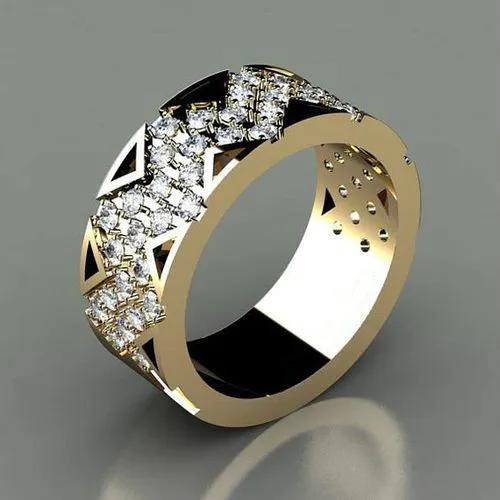 

Classic Elegant Gold White Crystal Zircon Engagement Rings for Women Men's Wedding Band Anniversary Ring Jewelry Lover's Gifts