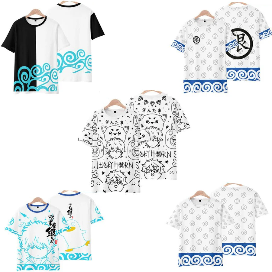 

Japan Anime Gintama 3D T Shirt Women Men Sakata Gintoki Kagura Shinsengumi Elizabeth Sadaharu Takasugi Shinsuke Cosplay Costume