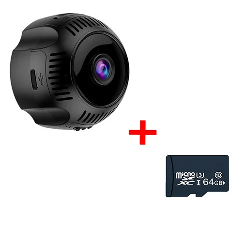 black and 64g card Мини-камера X7 1080 P, wifi, для обнаружения движения, инфракрасное ночное видение, Спортивная, автомобильная, микро-камера, ремешок для часов, DV, видео рекордер, видеокамеры - Цвет: black and 64g card
