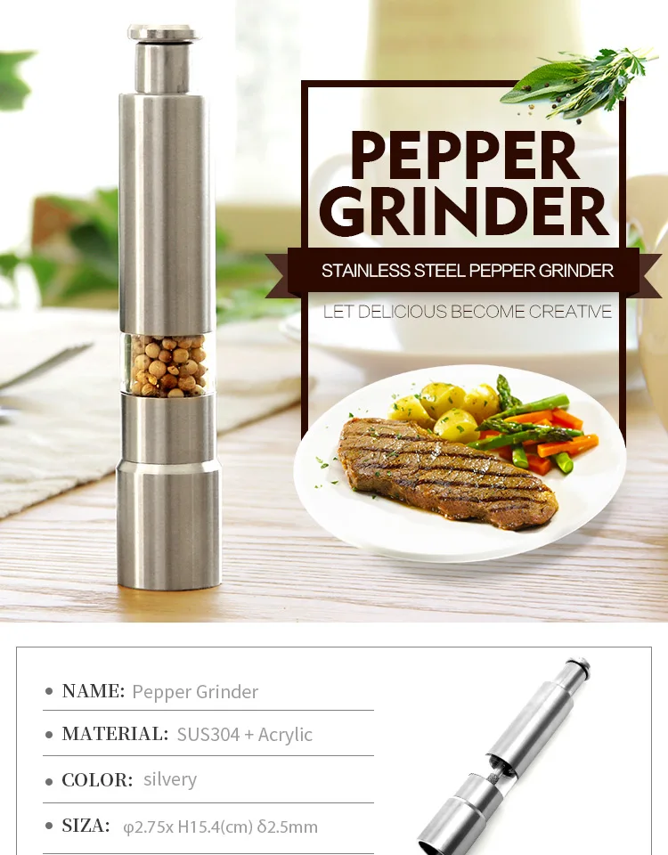 1 шт. горячая Распродажа ручные Нержавеющая сталь Thumb Нажмите соль перец специй