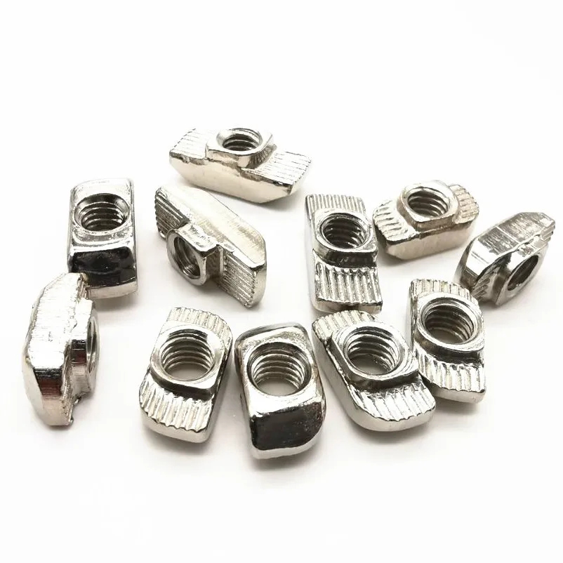 

10/20/50/100pcs M3/M4/M5*10*6 for 20 Series Slot T-nut Sliding T Nut Hammer Drop In Nut Fasten Connector 2020 Aluminum Extrusion