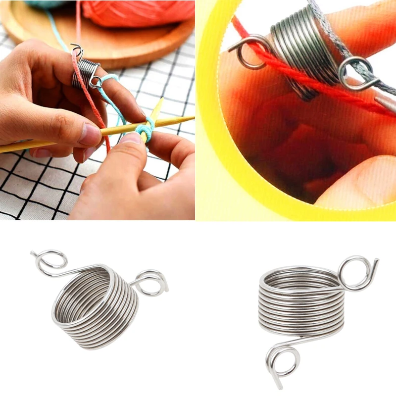 Горячие Кольца Тип вязальные Инструменты палец износа наперсток пряжи Пружинные