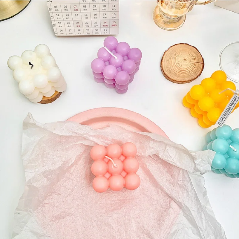 Ins пузырь Куб лампы в форме свечи милый соевый ароматерапия воском ароматическая