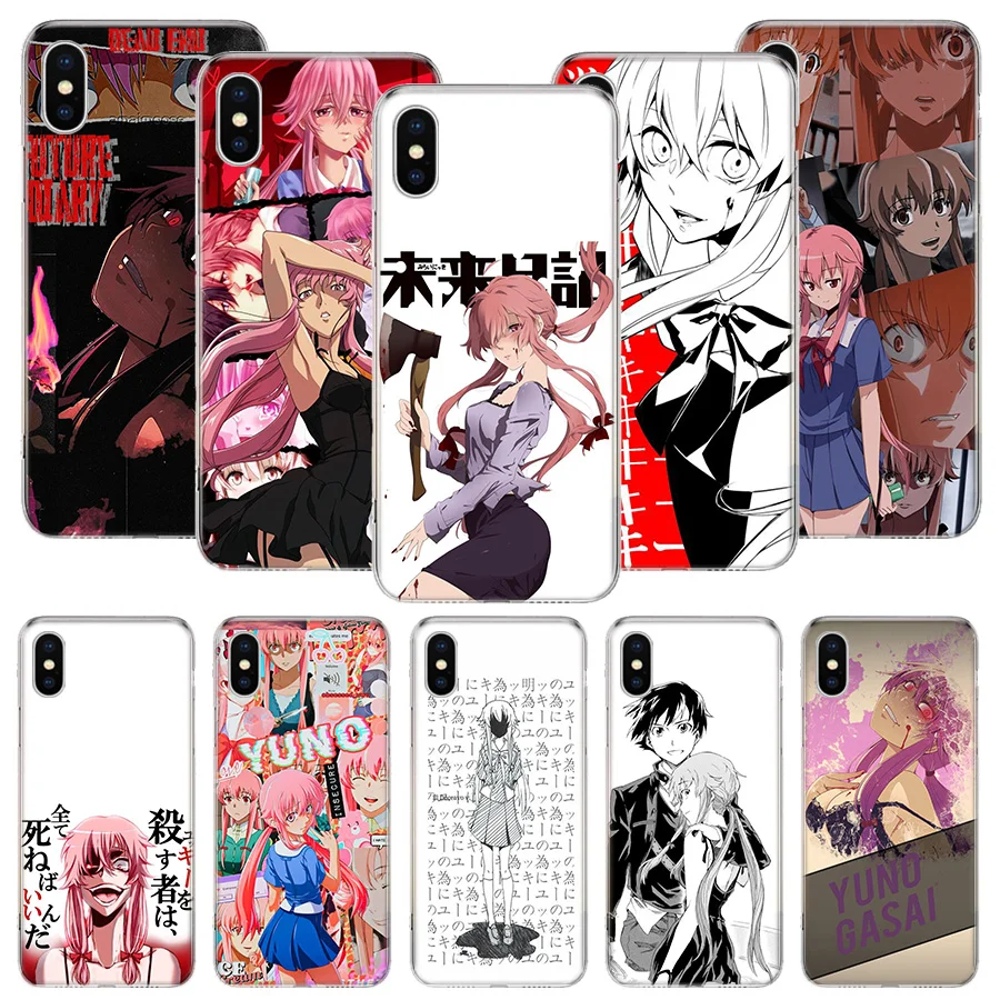 

Mirai Nikki Gasai Yuno Anime Phone Case For iPhone 11 12 13 14 Pro XS XR X Max 7 8 6 6S Plus Mini + 5 SE Pattern Customized